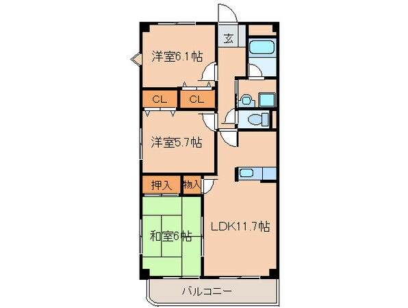 アベニュ－城並の物件間取画像